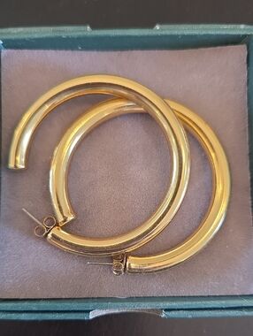 j crew burnished gold hoop earrings